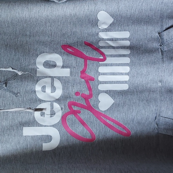 Jeep girl hooded long sleeve top grey white measurements are approximate - Picture 2 of 9